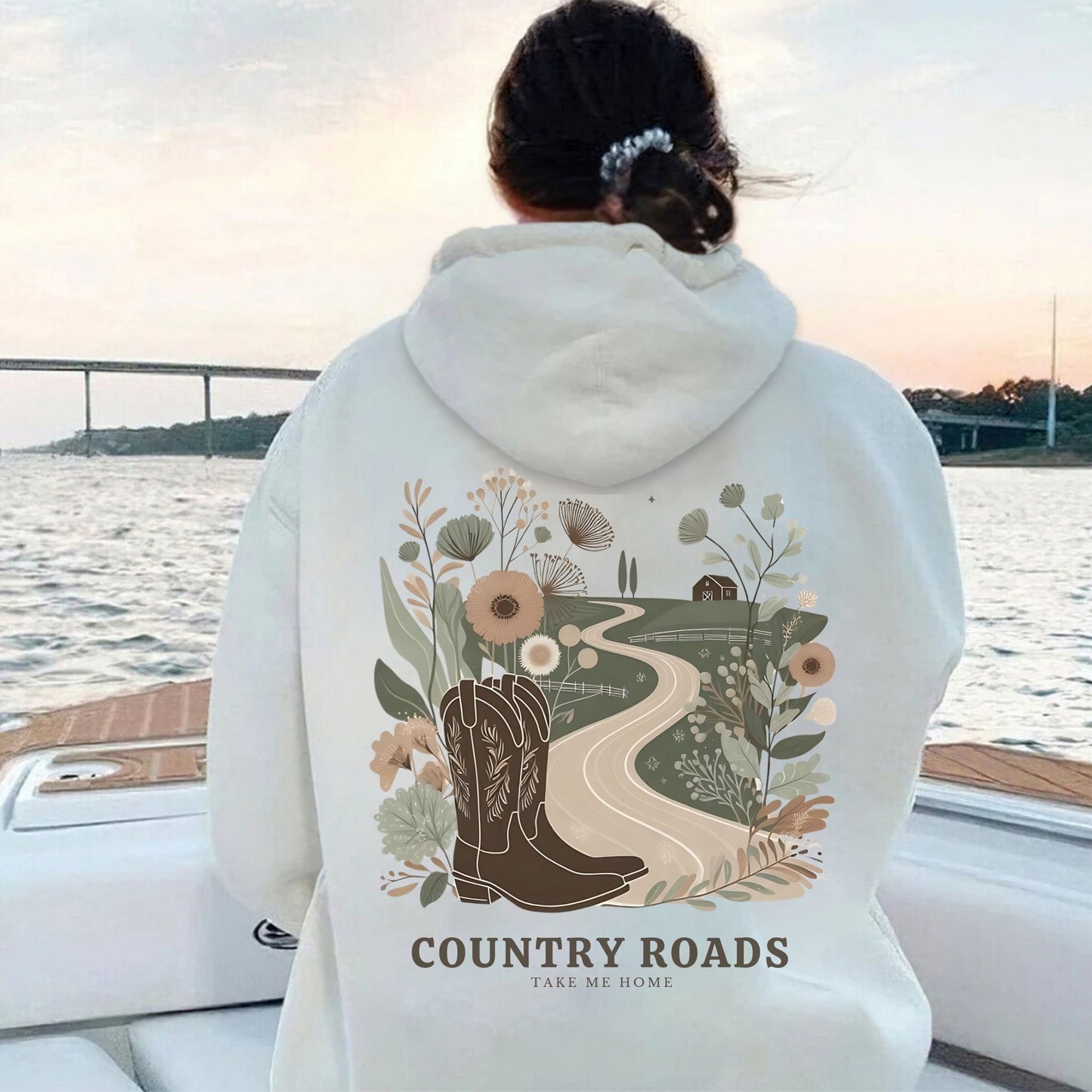 Country Roads Graphic Hoodie– Women's Boho Country Vibes