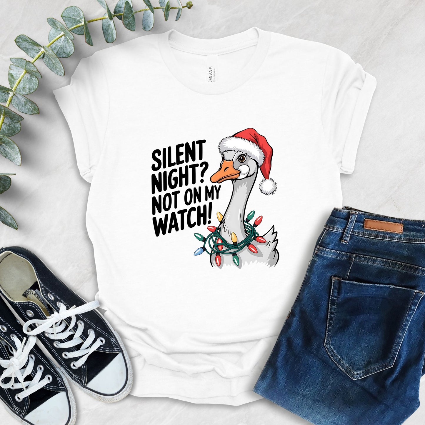 Funny Duck Christmas T-Shirt – Silent Night Meme