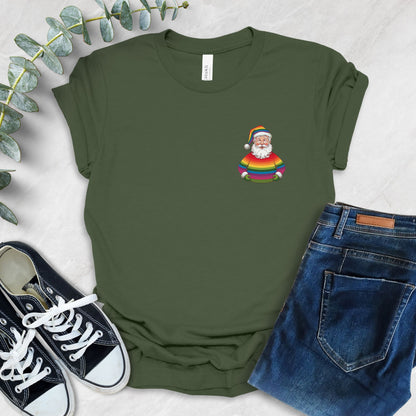 Santa In Rainbow Sweater T-Shirt