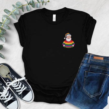 Santa In Rainbow Sweater T-Shirt