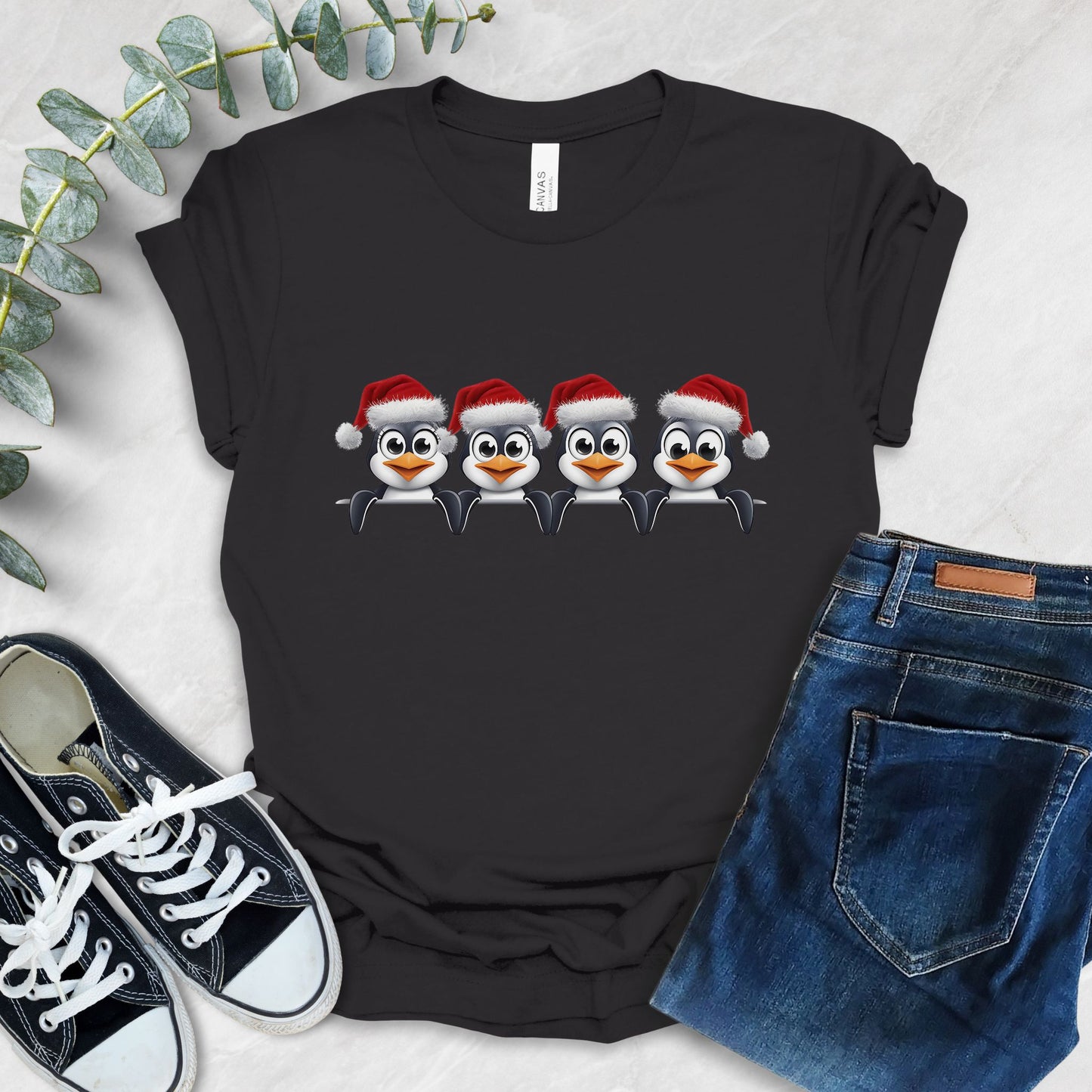 Festive Penguin Graphic T-Shirt