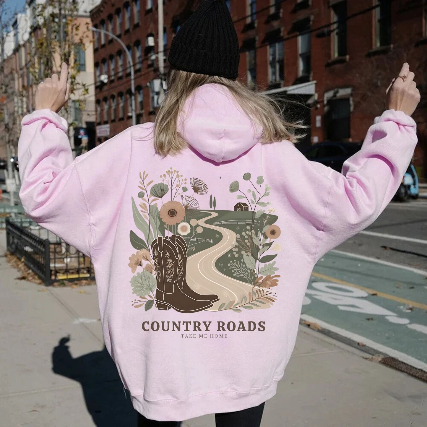 Country Roads Graphic Hoodie– Women's Boho Country Vibes