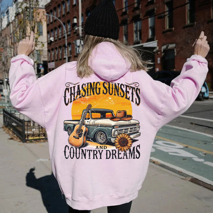 Chasing Sunsets Hoodie - Rustic Country Dreamwear