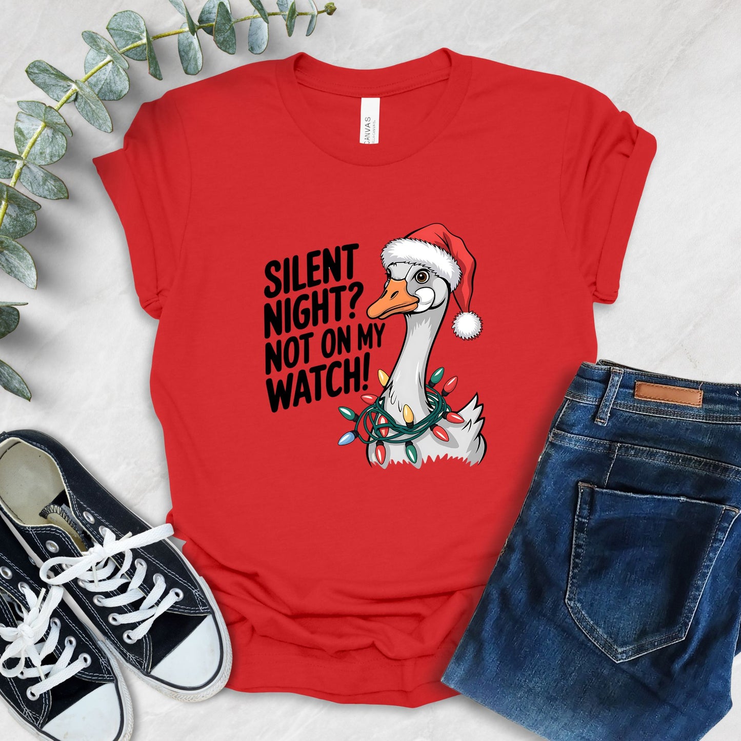 Funny Duck Christmas T-Shirt – Silent Night Meme