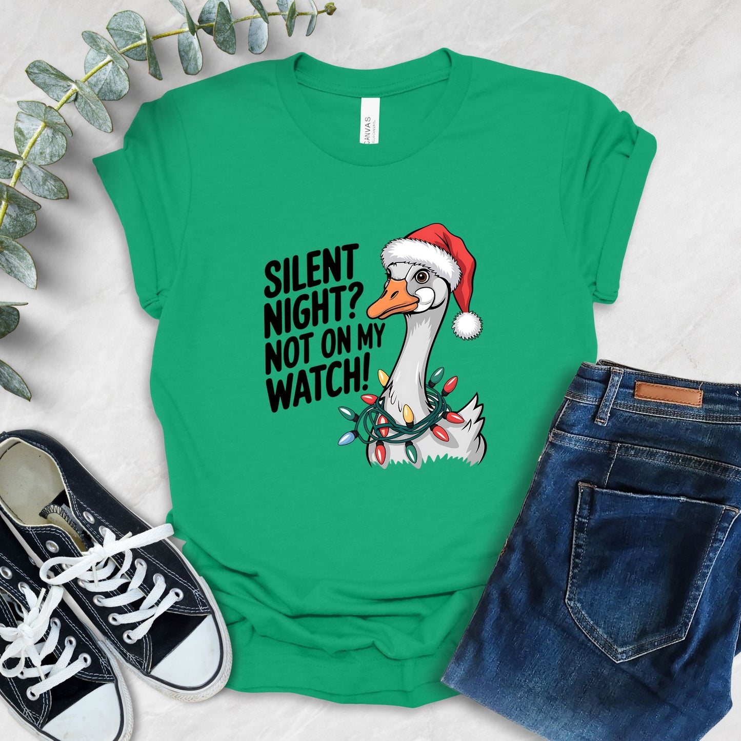 Funny Duck Christmas T-Shirt – Silent Night Meme