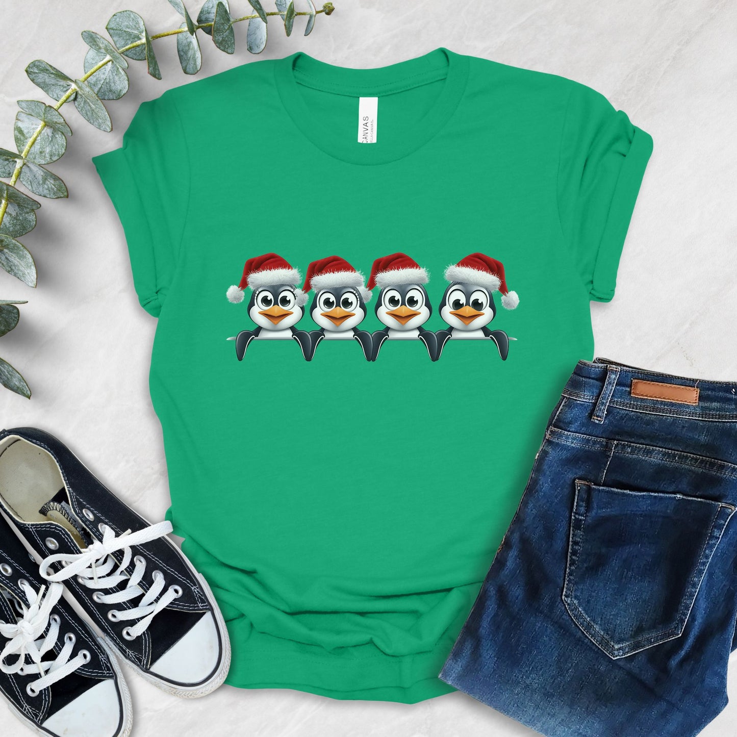 Festive Penguin Graphic T-Shirt